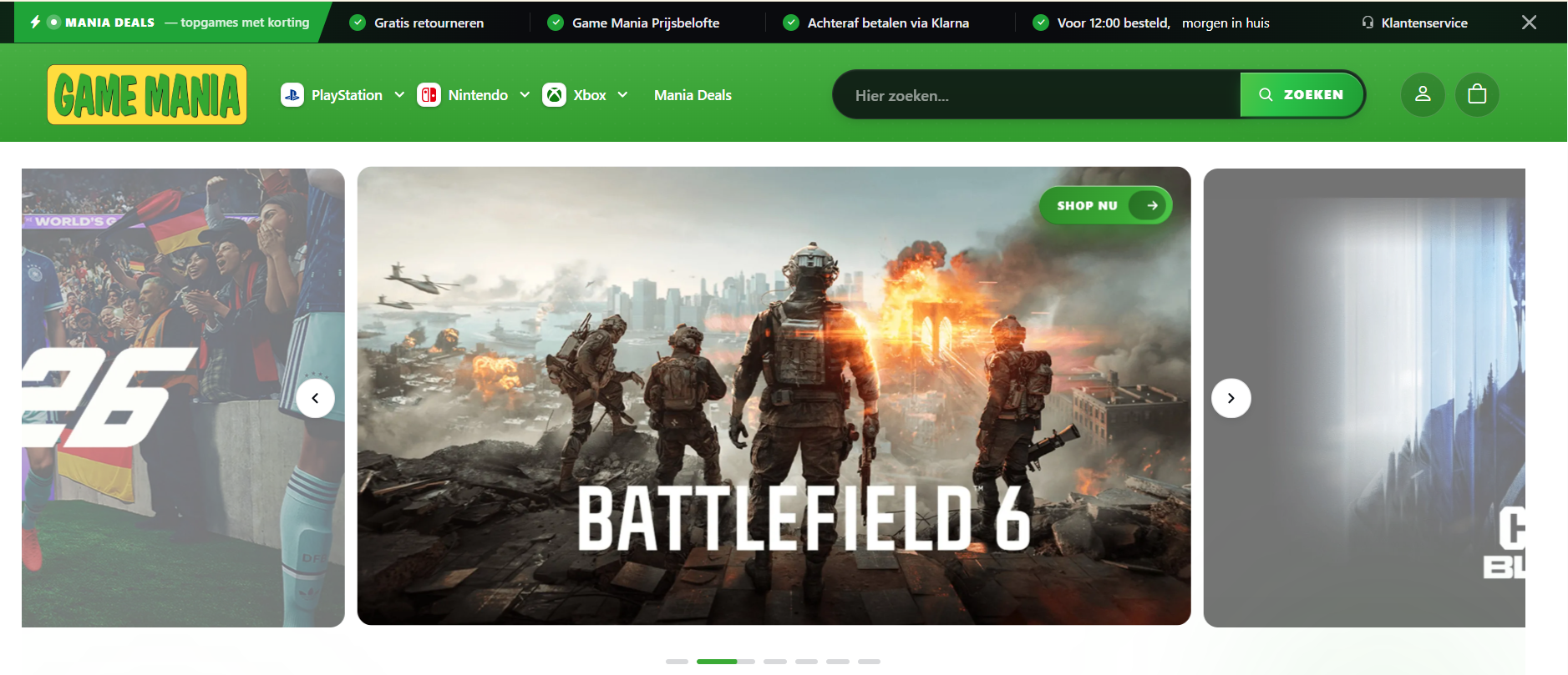Screenshot of the Game Mania (Hyvä Theme) website
