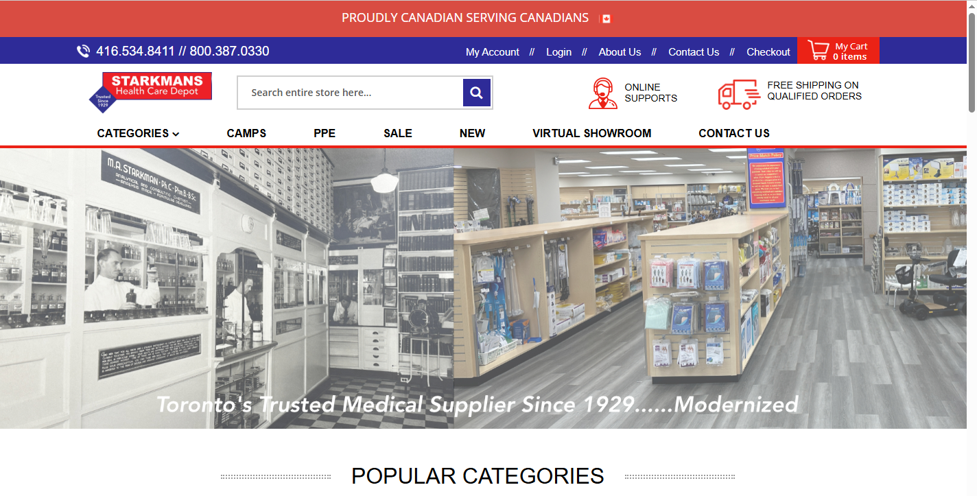 Screenshot of the Starkmans website